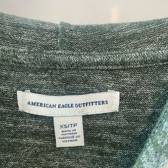 American Eagle Outfitters Womens Full Zip Cropped Hoodie Gray Green Size XS - Picture 3 of 6